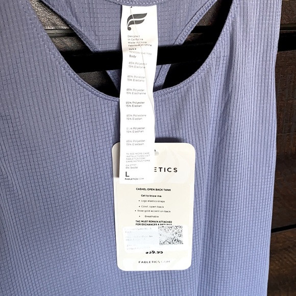 FABLETICS NWT Lavender Cashel OpenBack Tank SIZE L - Picture 5 of 5